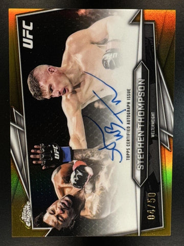 2026 Topps Chrome UFC Stephen Thompson #BAV-ST Auto Gold Refractor 4/50