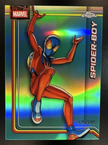 2026 Topps Chrome Marvel Comics Spider-Boy #160 Aqua Refractor 125/199