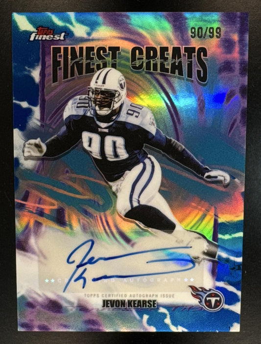 2025 Topps Finest Jevon Kearse #FGA-JVK Greats Auto Blue Refractor 90/99 Titans