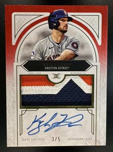 2025 Topps Definitive Collection Kyle Tucker #DAR-KT Auto Relic Cards Red /5 MEM Astros