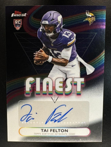 2025 Topps Finest Tai Felton #RFA-TFE Rookie Auto RC Vikings