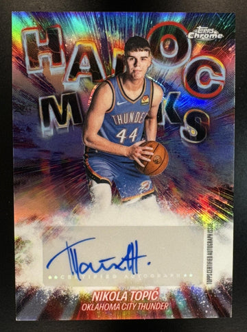 2025 Topps Chrome Update Nikola Topic #HM-NT Havoc Marks Auto Refractor Thunder