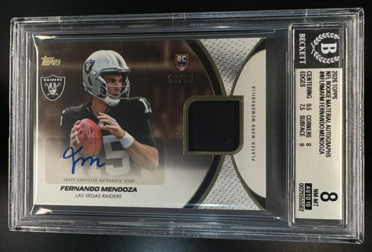 2026 Topps Fernando Mendoza #NFLRMA-FM NFL Rookie Material Auto /99 BGS 8 Auto 10