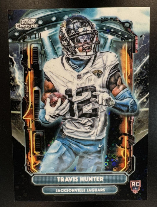2025 Topps Chrome Travis Hunter #ET-6 Extraterrestrial Talent Black Refractor /10 Rookie Jaguars
