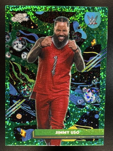 2026 Topps Cosmic Chrome WWE Jimmy Uso #106 Green Space Dust Refractor /75