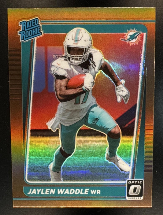 2021 Panini Donruss Optic Jaylen Waddle #208 Bronze RC Rated Rookie Dolphins