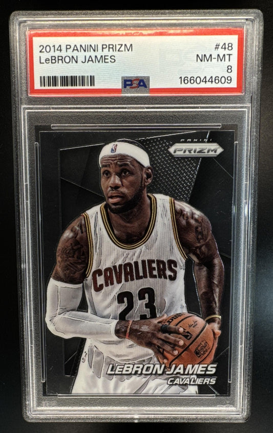 2014-15 Panini Prizm LeBron James #48 Cavaliers PSA 8