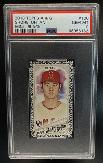 2018 Topps Allen & Ginter Shohei Ohtani #100 Mini Black Border RC Angels PSA 10