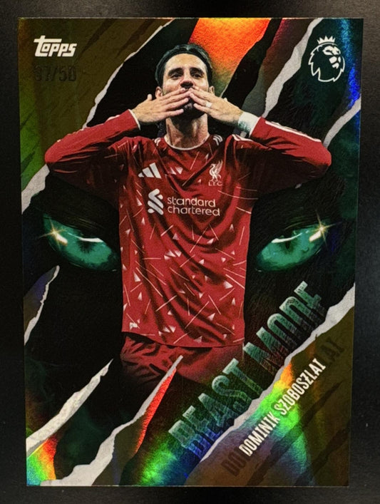 2026 Topps Premier League Dominik Szoboszlai Beast Mode Gold Rainbow Foil /50