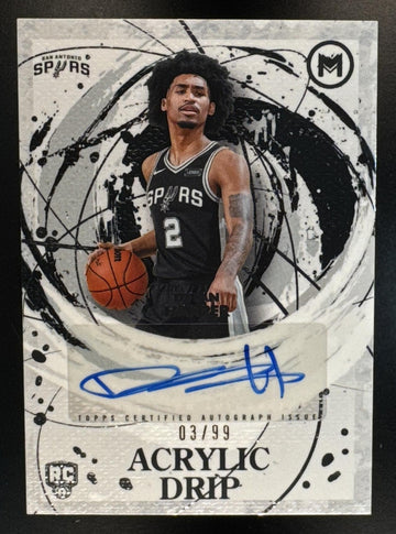 2025-26 Topps Motif Dylan Harper #ADA-DHA Acrylic Drip Auto 3/99 RC Spurs