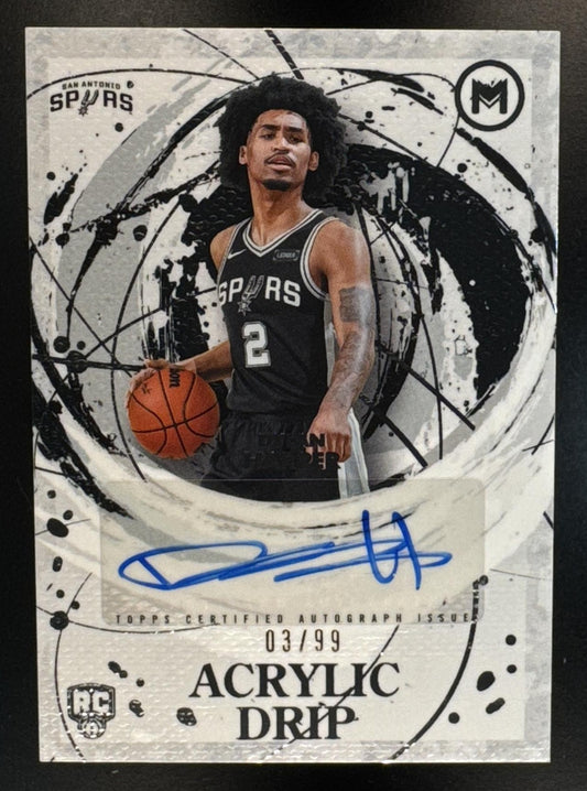 2025-26 Topps Motif Dylan Harper #ADA-DHA Acrylic Drip Auto 3/99 RC Spurs