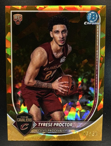 2025 Bowman Sapphire Tyrese Proctor #BCV-55 Chrome Gold Refractor /50 RC Cavaliers