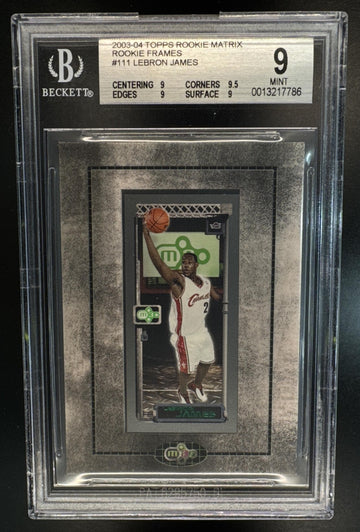 2003-04 Topps Rookie Matrix LeBron James #111 Frames Double RC Cavaliers BGS 9