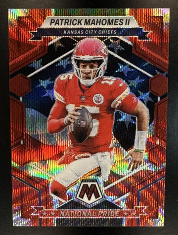 2023 Panini Mosaic Patrick Mahomes II #251 Red Wave Prizm /9 National Pride Chiefs