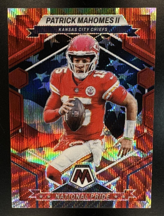 2023 Panini Mosaic Patrick Mahomes II #251 Red Wave Prizm /9 National Pride Chiefs