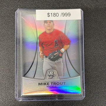 2010 Bowman Platinum Refractor Thick Mike Trout /999