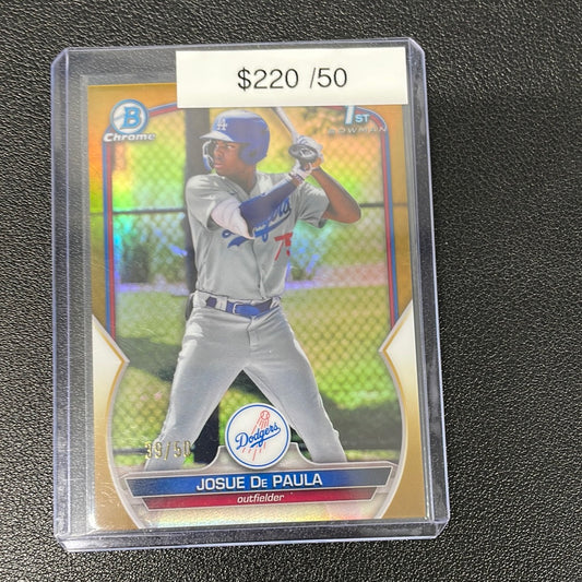 2023 MLB Topps Josue De Paula 1st Bowman Chrome /50