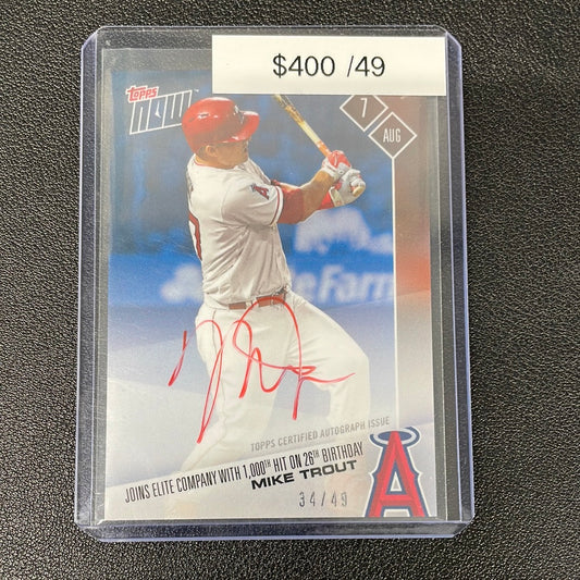 2017 MLB Topps Now Mike Trout Auto /49