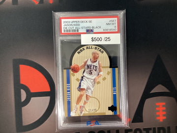 2003 NBA Jason Kidd Upper Deck SE Die Cut All-Stars Black /25 PSA 8