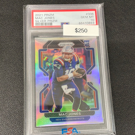 2021 NFL Mac Jones Silver Prizm Rookie PSA 10