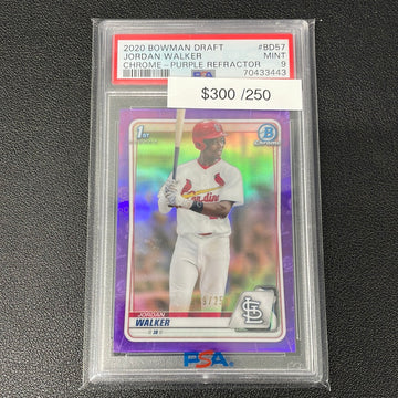 2020 MLB Bowman Draft 1st Jordan Walker Chrome Purple Refractor /250 PSA 9