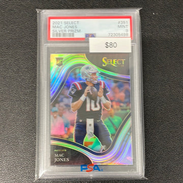 2021 NFL Select Silver Prizm Mac Jones PSA 9