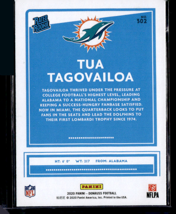 2020 Donruss #302 Tua Tagovailoa near mint