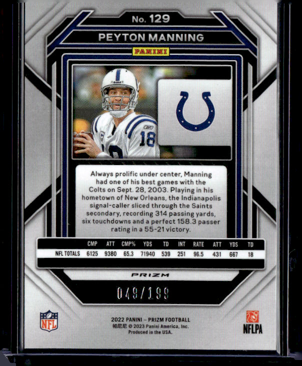 2022 Prizm # Peyton Manning /199 near mint