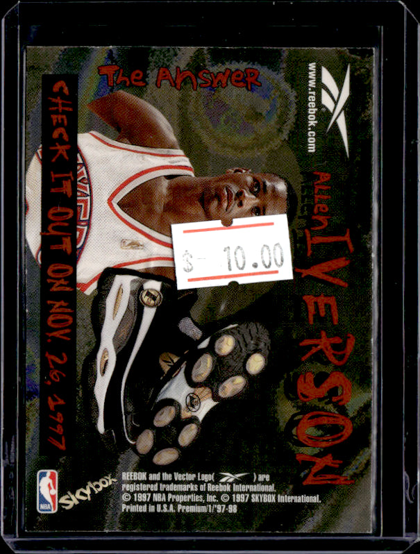 1997 Skybox # Allen Iverson shoe the answer near mint