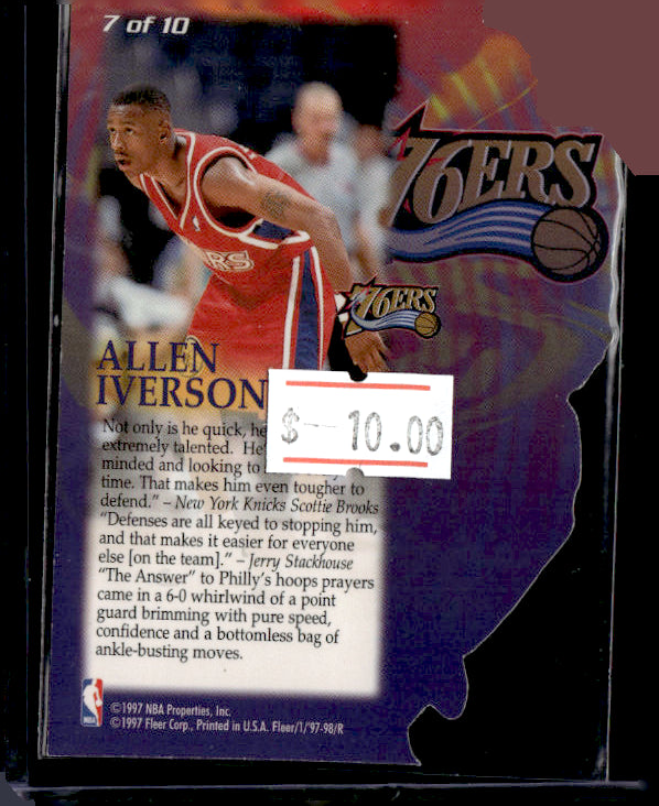 1997 Fleer # Allen Iverson die cut rookie near mint