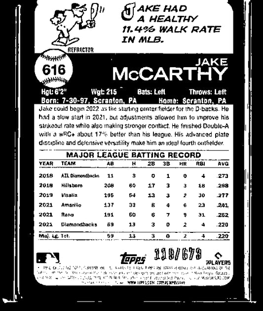 2022 Topps Heritage #616 Jake McCarthy /679