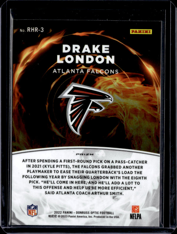 2022 Optic # Drake London Red hot rookies 