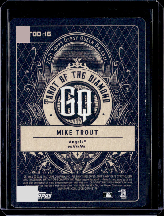 2021 Topps Gypsy Queen #TOD-16 Mike Trout Tarot of the Diamond