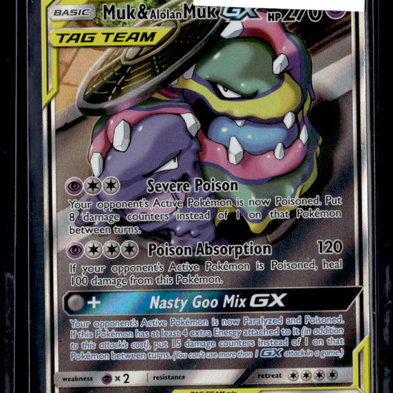  Pokemon #197/214 Muk & Alolan Muk GX Full Art
