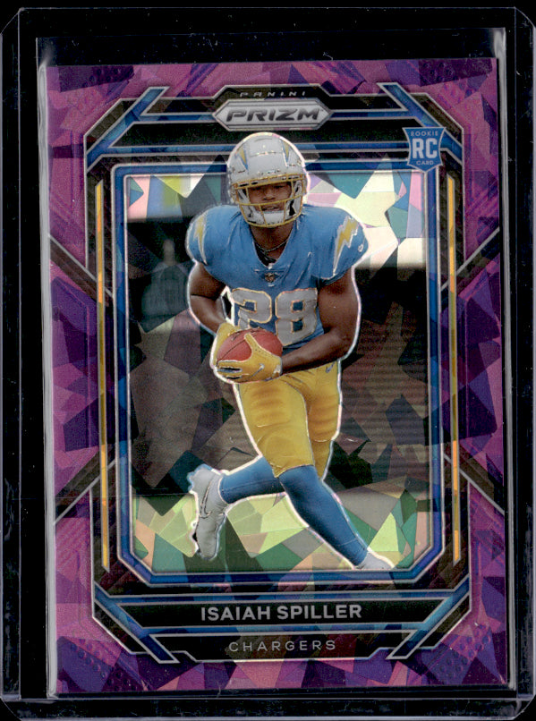 2022 Prizm #324 Isaiah Spiller Rookie /225 Purple Cracked Ice