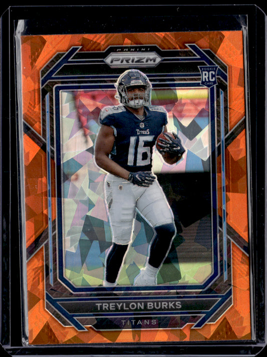 2022 Prizm #313 Treylon Burks Rookie Orange Cracked Ice