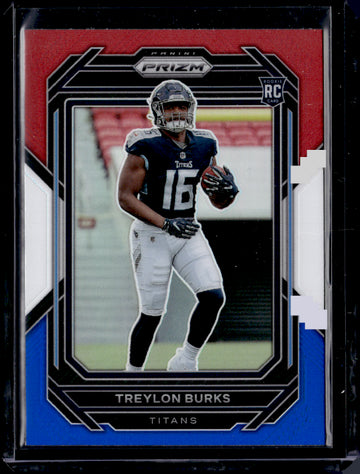 2022 Panini Prizm #313 Treylon Burks Red White Blue Rookie Autographs Prizm Camo