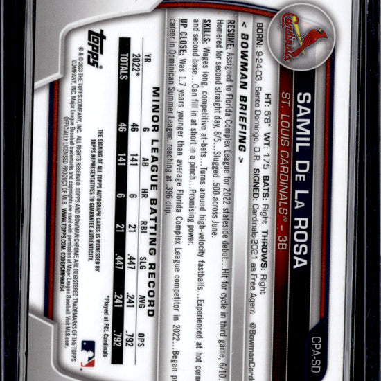 2023 Bowman #CPA-SD Samil De La Rosa /25