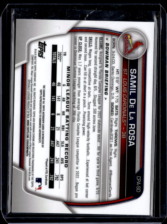 2023 Bowman #CPA-SD Samil De La Rosa /25