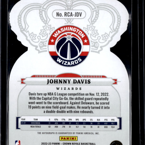 2022 Crown Royale #RCA-JDV Johhny Davis /352