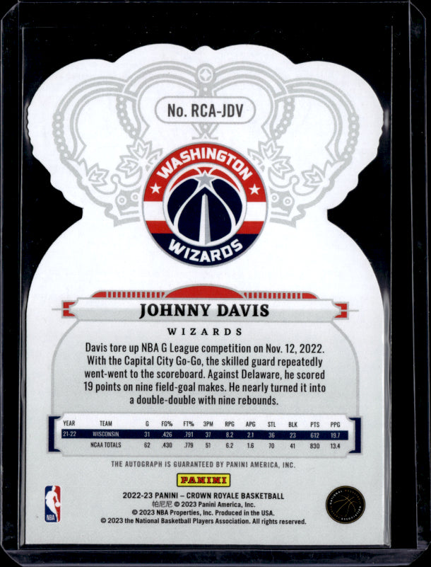 2022 Crown Royale #RCA-JDV Johhny Davis /352