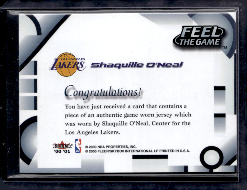 2000 Fleer Tradition #NNO Shaquille O'Neal Feel the Game