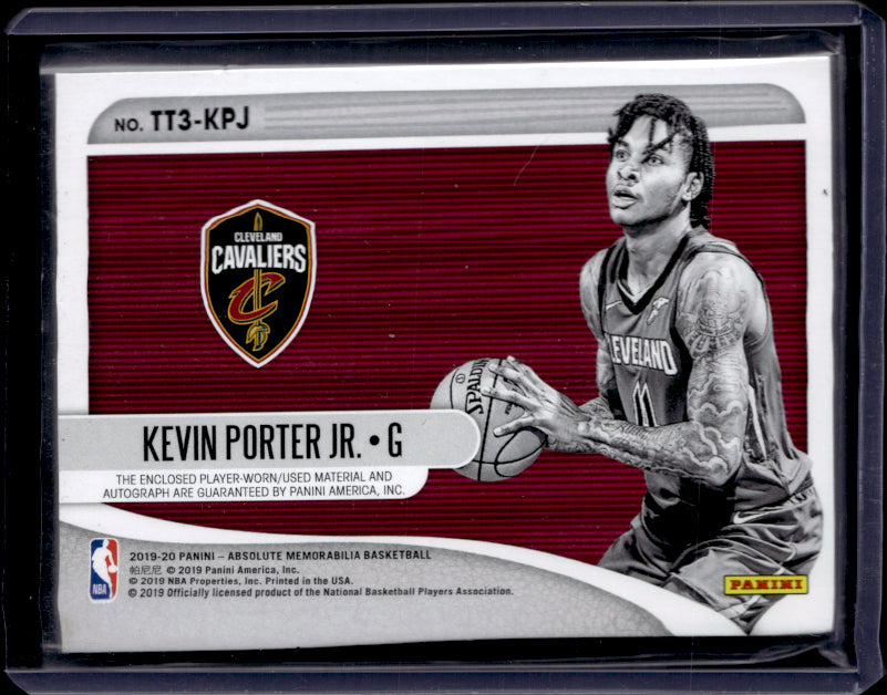 2019 Panini Absolute Memorabilia #TT3-KPJ Kevin Porter Jr /25 Tools of the Trade Three Swatch Signatures Level 1