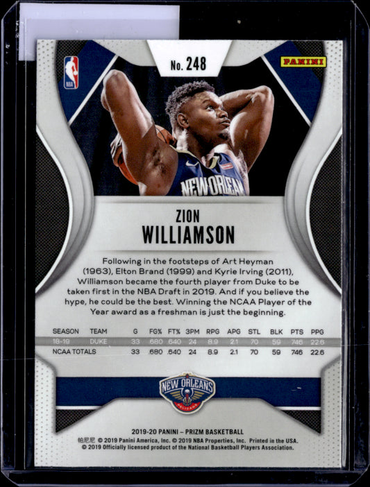 2019 Panini Prizm #248 Zion Williamson