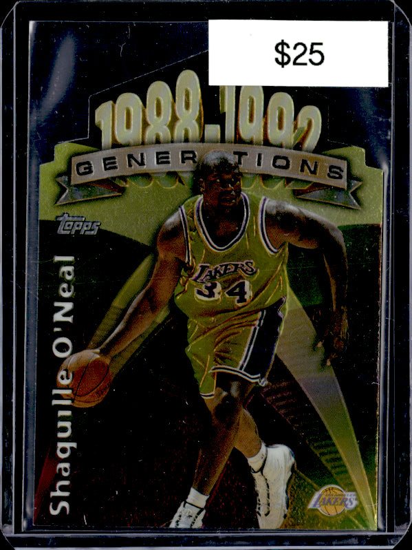 1997 Topps #G18 Shaquille O'Neal die cut Generations