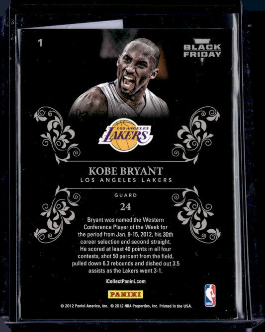 2012 Panini Black Friday #1 Kobe Bryant