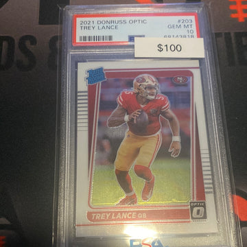 2021 NFL Donruss Optic Trey Lance PSA 10