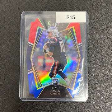 2021 NFL Select Premier Die Cut Red and Blue Prizm Mac Jones