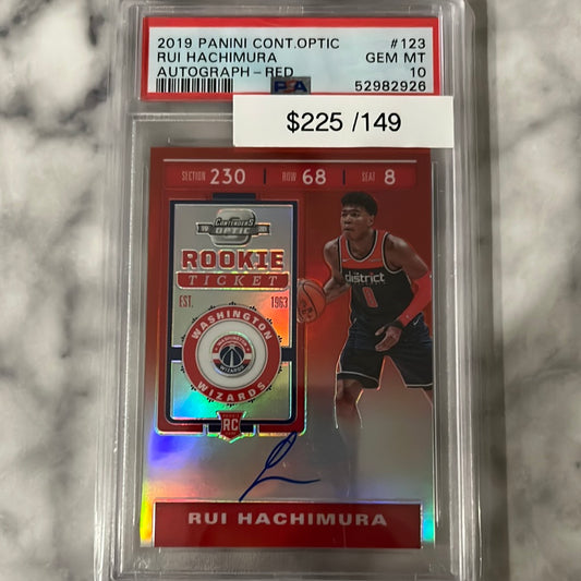 2019 Panini Optic Contenders Rui Hachimura PSA10