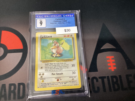 Pokémon Farfetch’d base set CGC 9